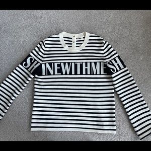 Maje Shine With Me” Cotton Knit Striped sweater